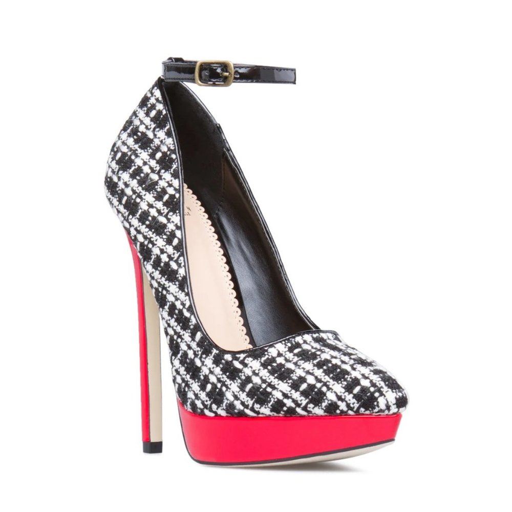MADISON ASHLEE Heels; Black/Red; Size 9 - Picture 7 of 8